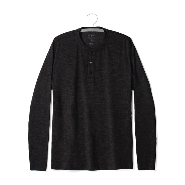 The Zaha Henley in Heather Black