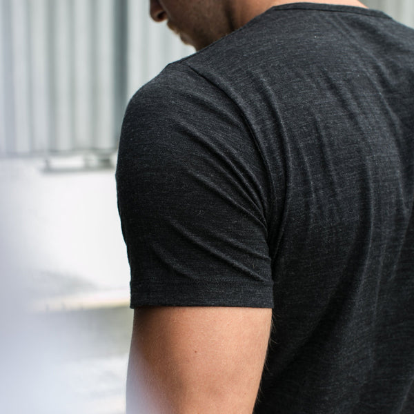 The Antoni Tee in Heather Black