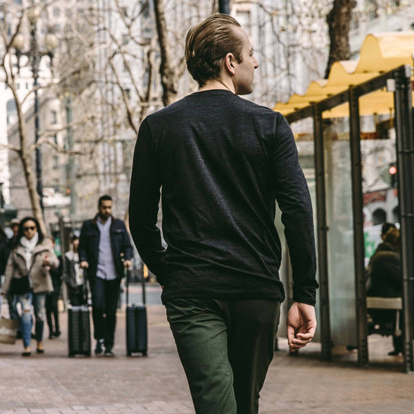 The Zaha Henley in Heather Black