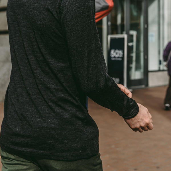 The Zaha Henley in Heather Black
